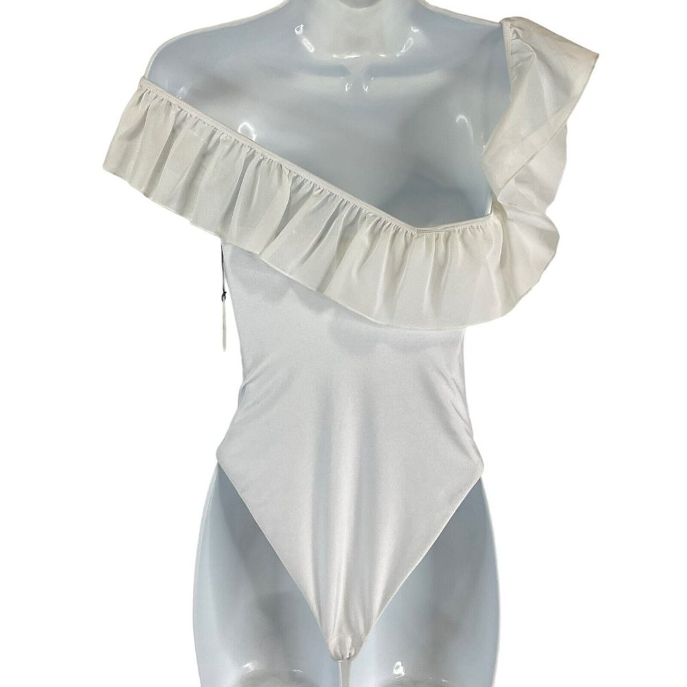 Tularosa Swimsuit Women's Sz XXS White Kimber One Piece Shoulder Ruffle $148 Nwt - Picture 4 of 16